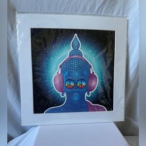 Blue LIVE ART Buddha Print with Headphones… WATCH VIDEO!!!